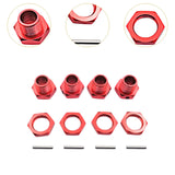 Maxbell 4 Pieces RC Hex Hubs RC Crawler 17mm Spare Parts Accessory Wheel Hex Adapter Red