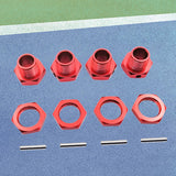 Maxbell 4 Pieces RC Hex Hubs RC Crawler 17mm Spare Parts Accessory Wheel Hex Adapter Red