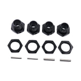 Maxbell 4 Pieces RC Hex Hubs RC Crawler 17mm Spare Parts Accessory Wheel Hex Adapter Black