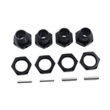 Maxbell 4 Pieces RC Hex Hubs RC Crawler 17mm Spare Parts Accessory Wheel Hex Adapter Black