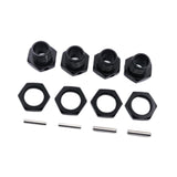 Maxbell 4 Pieces RC Hex Hubs RC Crawler 17mm Spare Parts Accessory Wheel Hex Adapter Black