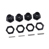 Maxbell 4 Pieces RC Hex Hubs RC Crawler 17mm Spare Parts Accessory Wheel Hex Adapter Black