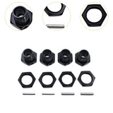 Maxbell 4 Pieces RC Hex Hubs RC Crawler 17mm Spare Parts Accessory Wheel Hex Adapter Black