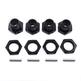 Maxbell 4 Pieces RC Hex Hubs RC Crawler 17mm Spare Parts Accessory Wheel Hex Adapter Black