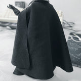 Maxbell 1:12 Scale Action Figure Cape Costume Action Figure Clothes for 6inch Figure black