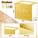 Maxbell Tip Jar Fundraising Acrylic Money Storage Container for Cafe Musician Voting Gold