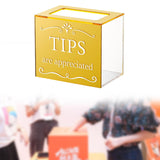 Maxbell Tip Jar Fundraising Acrylic Money Storage Container for Cafe Musician Voting Gold