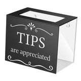Maxbell Tip Jar Fundraising Acrylic Money Storage Container for Cafe Musician Voting Black