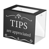 Maxbell Tip Jar Fundraising Acrylic Money Storage Container for Cafe Musician Voting Black