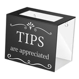 Maxbell Tip Jar Fundraising Acrylic Money Storage Container for Cafe Musician Voting Black