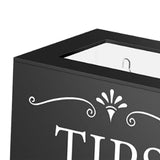 Maxbell Tip Jar Fundraising Acrylic Money Storage Container for Cafe Musician Voting Black