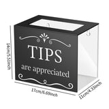 Maxbell Tip Jar Fundraising Acrylic Money Storage Container for Cafe Musician Voting Black