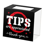 Maxbell Tip Jar Fundraising Acrylic Money Storage Container for Cafe Musician Voting Black Red