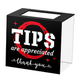 Maxbell Tip Jar Fundraising Acrylic Money Storage Container for Cafe Musician Voting Black Red