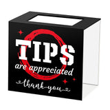 Maxbell Tip Jar Fundraising Acrylic Money Storage Container for Cafe Musician Voting Black Red