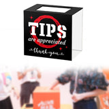 Maxbell Tip Jar Fundraising Acrylic Money Storage Container for Cafe Musician Voting Black Red