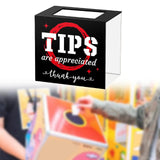 Maxbell Tip Jar Fundraising Acrylic Money Storage Container for Cafe Musician Voting Black Red