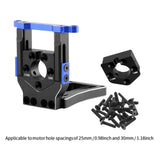 Maxbell RC Car Motor Mount Seat Sturdy Motor Fixing Mount for Truck Crawler Supplies Blue Black