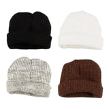 Maxbell 1/12 Figure Hat Accessories Trendy Female Male Dolls Soft Slouchy Beanie Cap Black