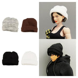 Maxbell 1/12 Figure Hat Accessories Trendy Female Male Dolls Soft Slouchy Beanie Cap Black