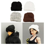 Maxbell 1/12 Figure Hat Accessories Trendy Female Male Dolls Soft Slouchy Beanie Cap Black