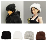 Maxbell 1/12 Figure Hat Accessories Trendy Female Male Dolls Soft Slouchy Beanie Cap Black