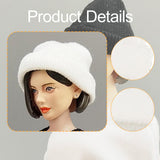 Maxbell 1/12 Figure Hat Accessories Trendy Female Male Dolls Soft Slouchy Beanie Cap White