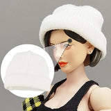 Maxbell 1/12 Figure Hat Accessories Trendy Female Male Dolls Soft Slouchy Beanie Cap White