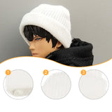 Maxbell 1/12 Figure Hat Accessories Trendy Female Male Dolls Soft Slouchy Beanie Cap White