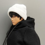 Maxbell 1/12 Figure Hat Accessories Trendy Female Male Dolls Soft Slouchy Beanie Cap White