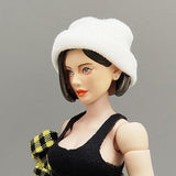Maxbell 1/12 Figure Hat Accessories Trendy Female Male Dolls Soft Slouchy Beanie Cap White