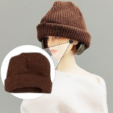Maxbell 1/12 Figure Hat Accessories Trendy Female Male Dolls Soft Slouchy Beanie Cap Brown