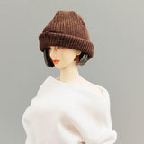 Maxbell 1/12 Figure Hat Accessories Trendy Female Male Dolls Soft Slouchy Beanie Cap Brown