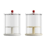 Maxbell Action Figure Display Case Clear Rotating Organizer for Model Doll Desk Home white