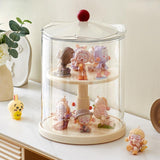 Maxbell Action Figure Display Case Clear Rotating Organizer for Model Doll Desk Home white