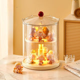 Maxbell Action Figure Display Case Clear Rotating Organizer for Model Doll Desk Home white