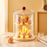 Maxbell Action Figure Display Case Clear Rotating Organizer for Model Doll Desk Home yellow