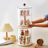 Maxbell Action Figure Display Case Clear Rotating Organizer for Model Doll Desk Home yellow