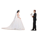 Maxbell 2Pcs 1/64 Miniature Figures Couples Small Tiny Painted Micro Landscape Decor Wedding