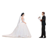 Maxbell 2Pcs 1/64 Miniature Figures Couples Small Tiny Painted Micro Landscape Decor Wedding