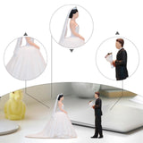 Maxbell 2Pcs 1/64 Miniature Figures Couples Small Tiny Painted Micro Landscape Decor Wedding