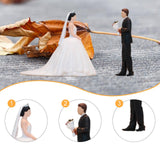 Maxbell 2Pcs 1/64 Miniature Figures Couples Small Tiny Painted Micro Landscape Decor Wedding