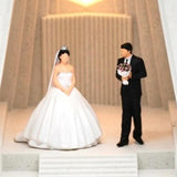 Maxbell 2Pcs 1/64 Miniature Figures Couples Small Tiny Painted Micro Landscape Decor Wedding