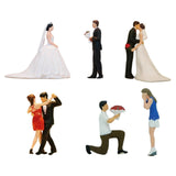 Maxbell 1:64 Miniature Figures Wedding Couples Decoration Tiny Mini People Figurines Kiss