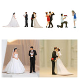 Maxbell 1:64 Miniature Figures Wedding Couples Decoration Tiny Mini People Figurines Kiss