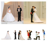 Maxbell 1:64 Miniature Figures Wedding Couples Decoration Tiny Mini People Figurines Kiss