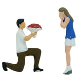 Maxbell 2Pcs 1/64 Miniature Figures Couples Small Tiny Painted Micro Landscape Decor Proposal