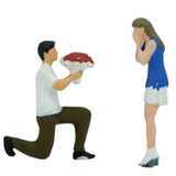 Maxbell 2Pcs 1/64 Miniature Figures Couples Small Tiny Painted Micro Landscape Decor Proposal