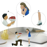 Maxbell 2Pcs 1/64 Miniature Figures Couples Small Tiny Painted Micro Landscape Decor Proposal
