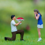 Maxbell 2Pcs 1/64 Miniature Figures Couples Small Tiny Painted Micro Landscape Decor Proposal